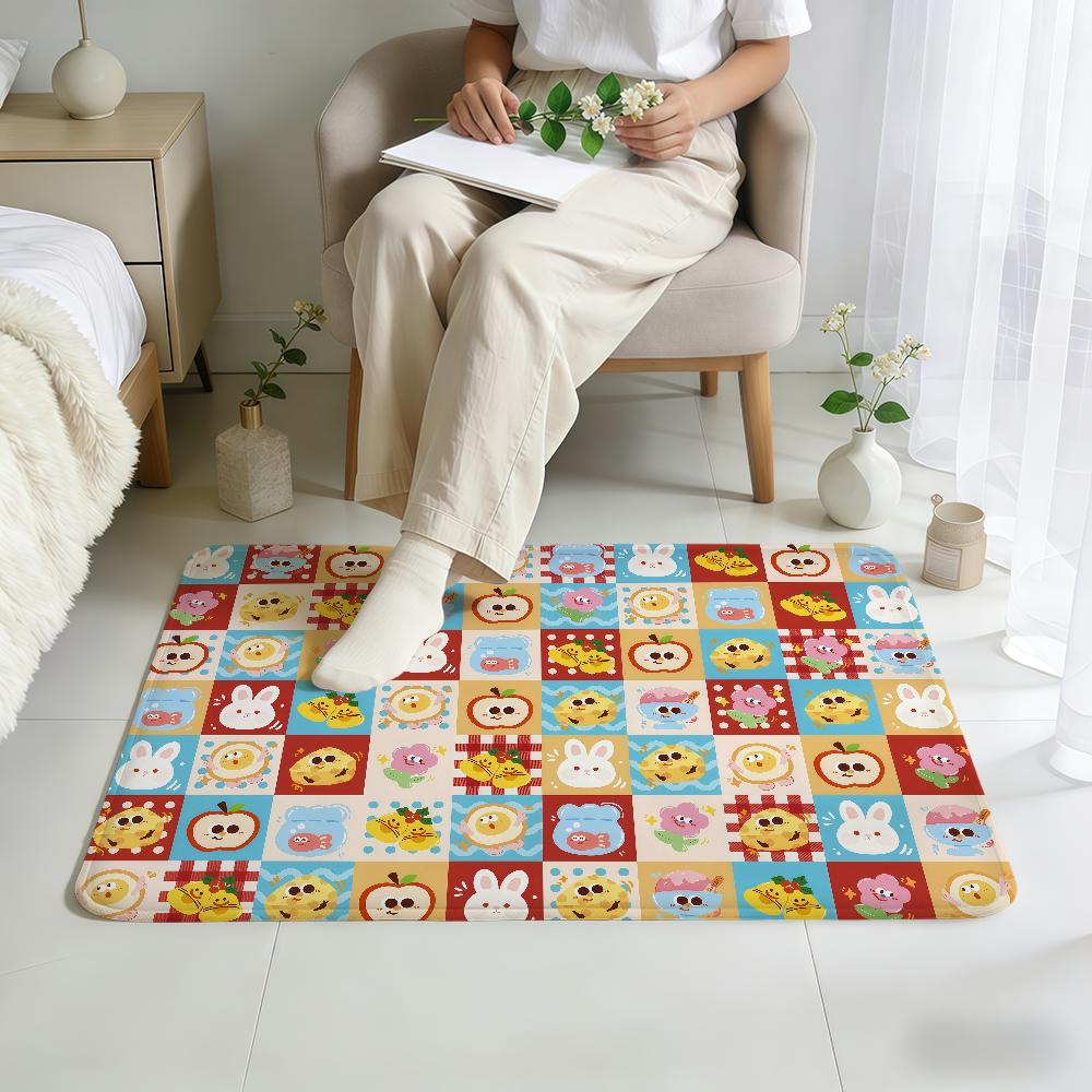 Cute cartoon animal graffiti funny Home Bedside Rug Kitchen Bath Floor Mat Hallway Balcony Carpet Entrance Doormat hogar Decor