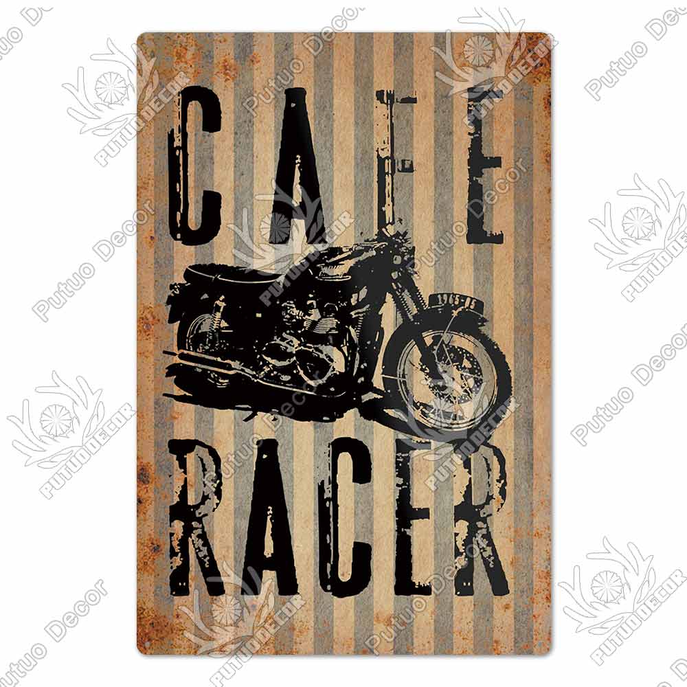 Putuo Decor Cafe Racer Vintage Tin Sign Plaque Metal Wall Art Stickers Garage Man Cave Pub Bar Retro Poster Iron Painting