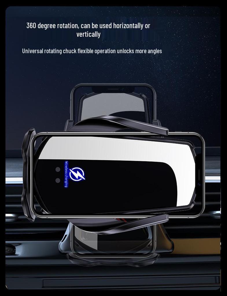 Smart Induktion Trådlös Billaddare & Navigering Anti-Skak Telefonhållare