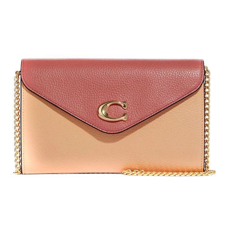 

Coach Tammie 21 Snap Closure Color Block Chain Pebbled Leather Envelope Shoulder Bag Women bags Candy-Pink C8333-IMTV9 Basic Set (Bag+Dust Bag)