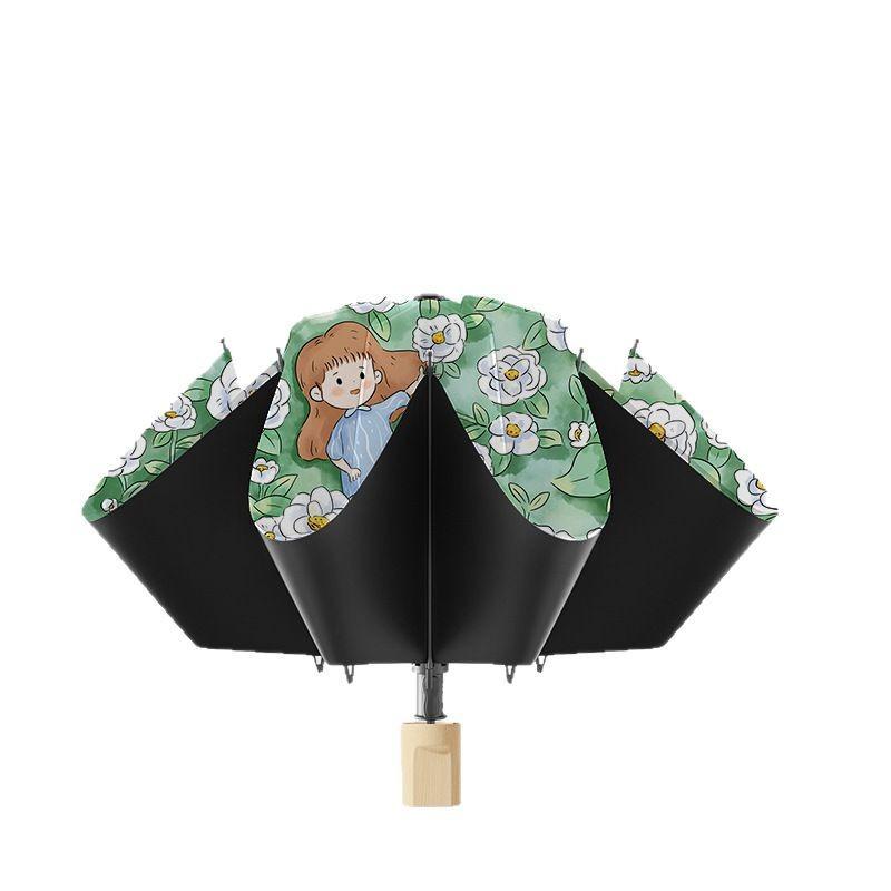 New children's folding umbrella safety manual large reinforced thickened sun umbrella windproof ultra-light portable student school umbrella