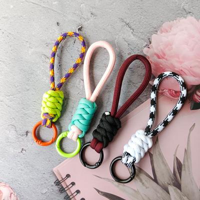 Chaveiro de cordão trançado criativo para capa de telefone feminina, corda anti-nó perdido, chaveiro de carro, acessórios faça você mesmo, chaveiro