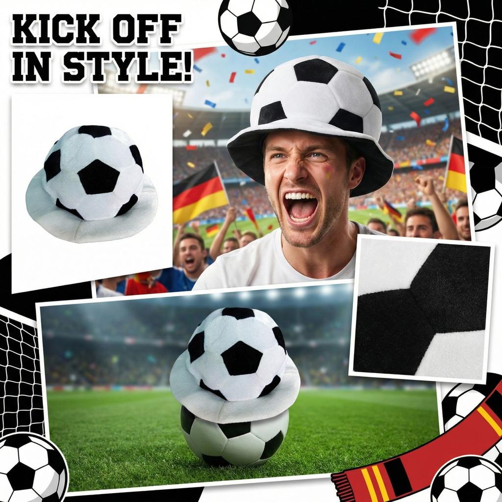 Black-and- Patchwork Classic Football Cap For Fans, Sports Events, And Team Entrance