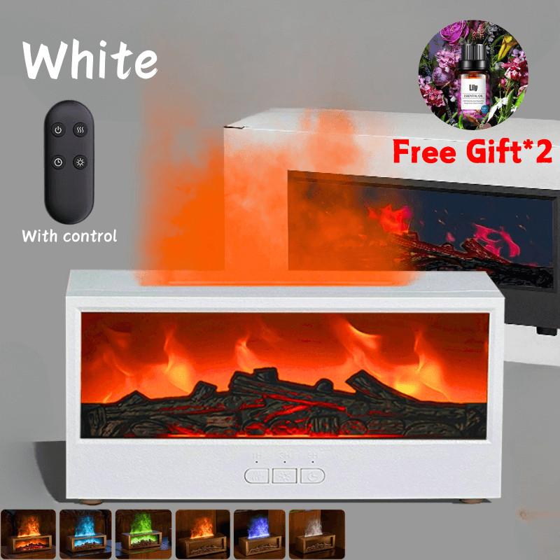 7 Farben Flammen Kamin Luftbefeuchter Haushalt Leiser Luftbefeuchter Desktop Intelligent Fernbedienung Aromatherapie Maschine