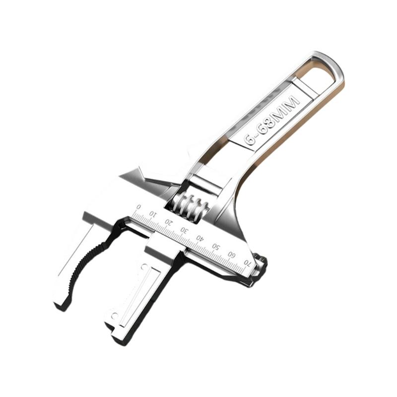 6-68mm Adjustable Double Use Wrench Pipe Wrench for Faucet/Connecting Pipe/Shower Head Hand Tool for Water Pipe