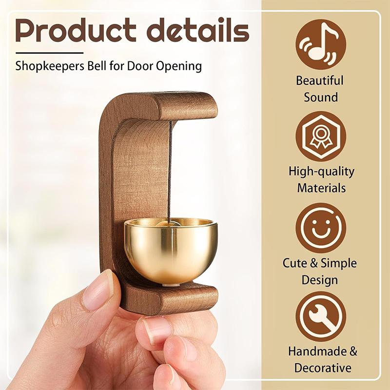 Wooden Wind Chimes Magnetic Brass Doorbell Wireless Jingle Bell Entrance Door Bells Hanging Pendants For Home Decoration