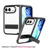 Pour iPhone Ultra Fold Coque Anti-chute Micro Mat Givré Arrière Cadre en Aluminium Entourant Protection Charnière Support Kickstand Housse de Téléphone