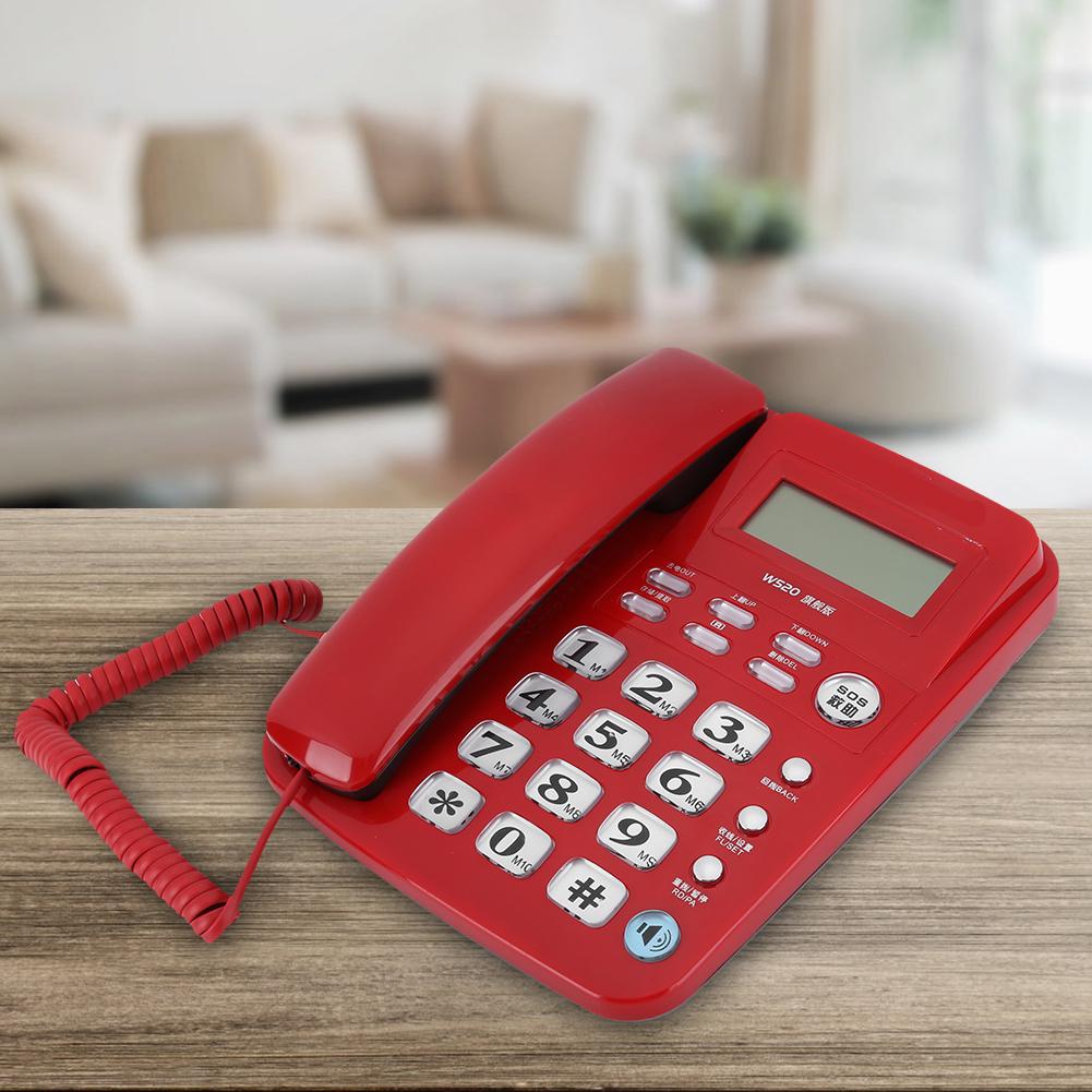 W520 Caller Identification Telephone Hands Free Call for Office Home Family BusinessRed
