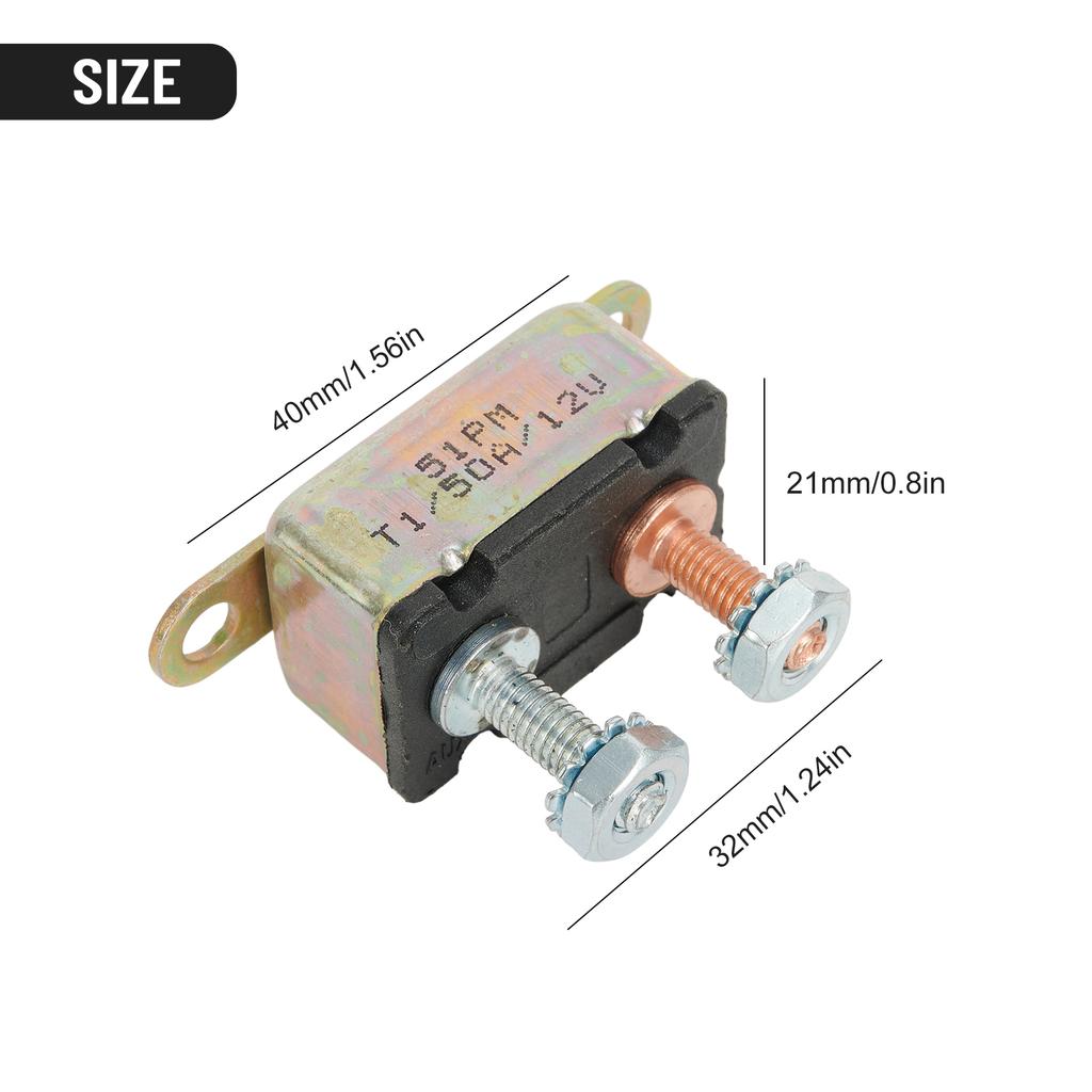 1.248\"x0.693\"x0.8\" Inch Circuit Breaker 12V Copper Stud Bolt