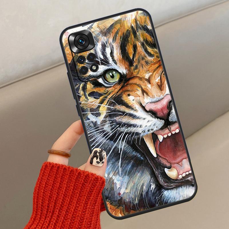 Ferocious Tiger Animal Case For Xiaomi Redmi Note 14 13 12 10 11 15 Pro Plus Cover For Redmi 15 15C 13C 10C 12C 14C