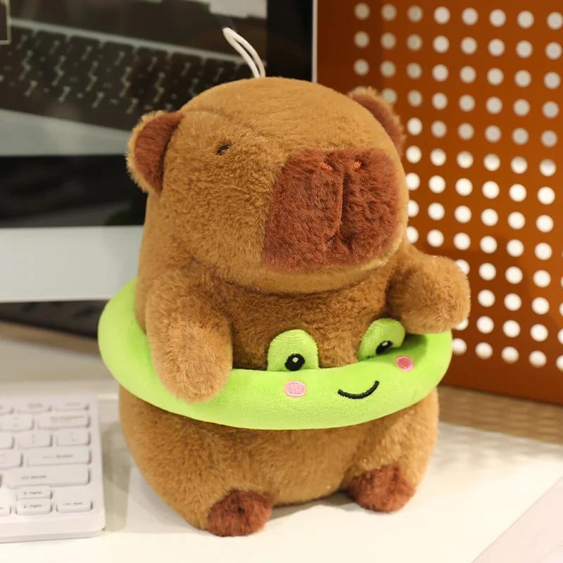 25cm Schattige Kok Capybara Pluche Speeltjes Houden Basketbal Frietjes Gevuld Wild Dier Capybara Pluche Speelgoed Begeleiden Slaap Pop 25cm