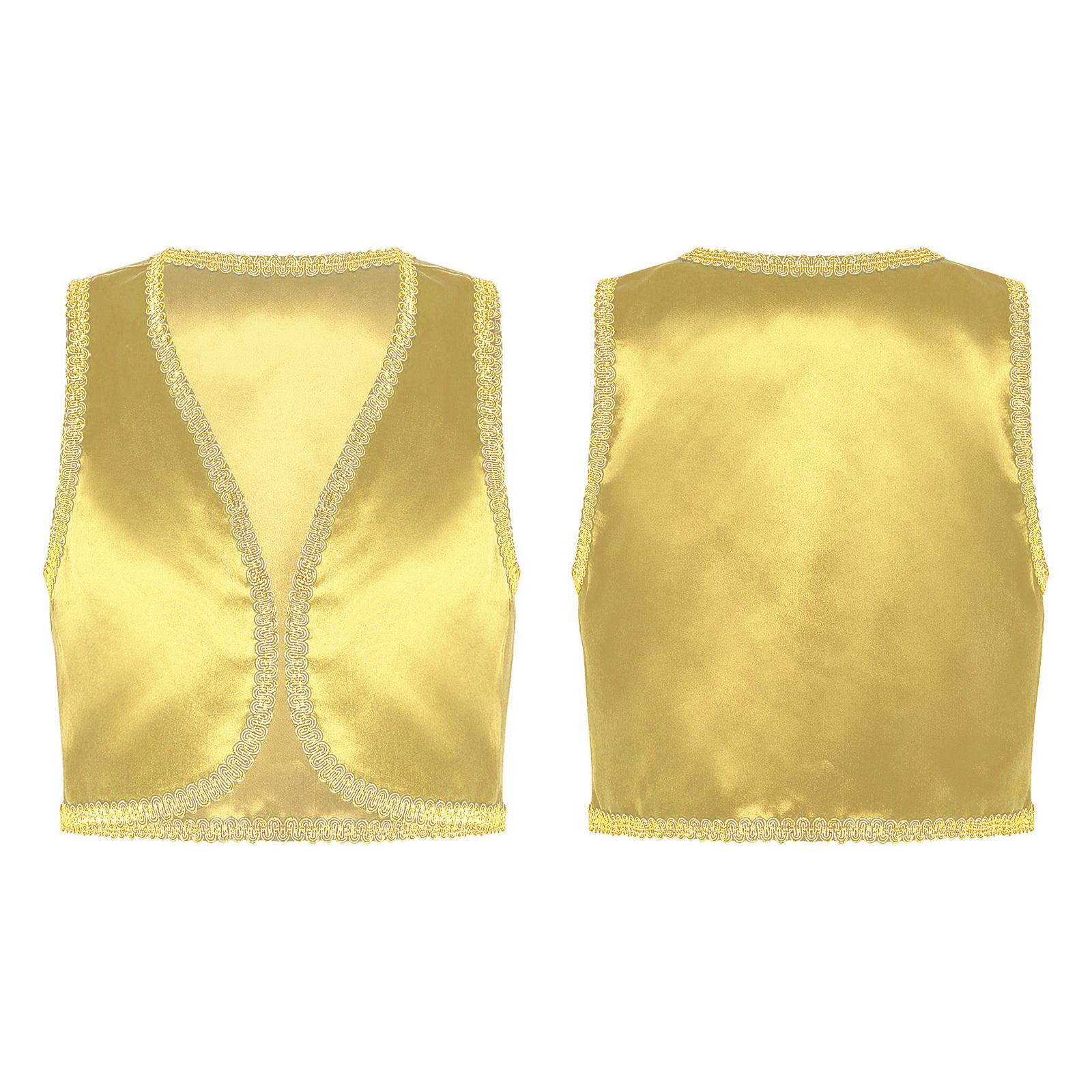 

Жилет без рукавов для мальчиков, костюм арабского принца, костюм для косплея, жилет для нарядной вечеринки на Хэллоуин 7-8 Years