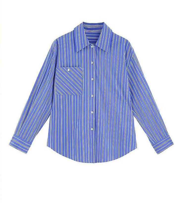 HAVERIC Stylish Black & White Striped Loose-Fit Blouse