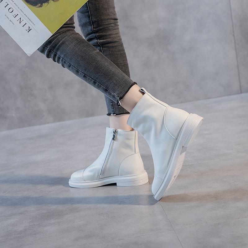 Chelsea Stiefeletten Damen Herbst und Winter neu Martin Stiefel lässig flachsohlig weiches Leder vielseitige Mode Stiefel