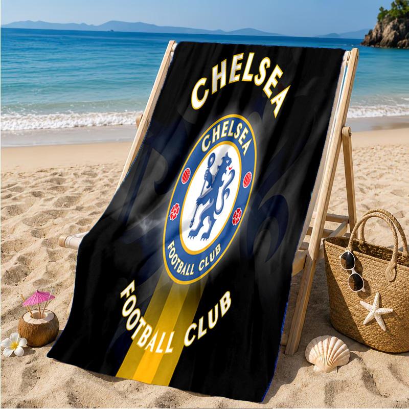 Chelsea Football Club Crest Beach Towel Microfiber Beach Towel, Lightweight and Quick-Dry, for Summer Travel, Swimming Pool Fan Birthday Gift