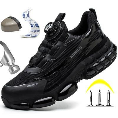 Drehknopf Herren Sicherheitsschuhe Schutzschuhe Stahlkappe Anti-Smash Arbeitsschuhe Mode Unzerstörbare Stiefel Sicherheit