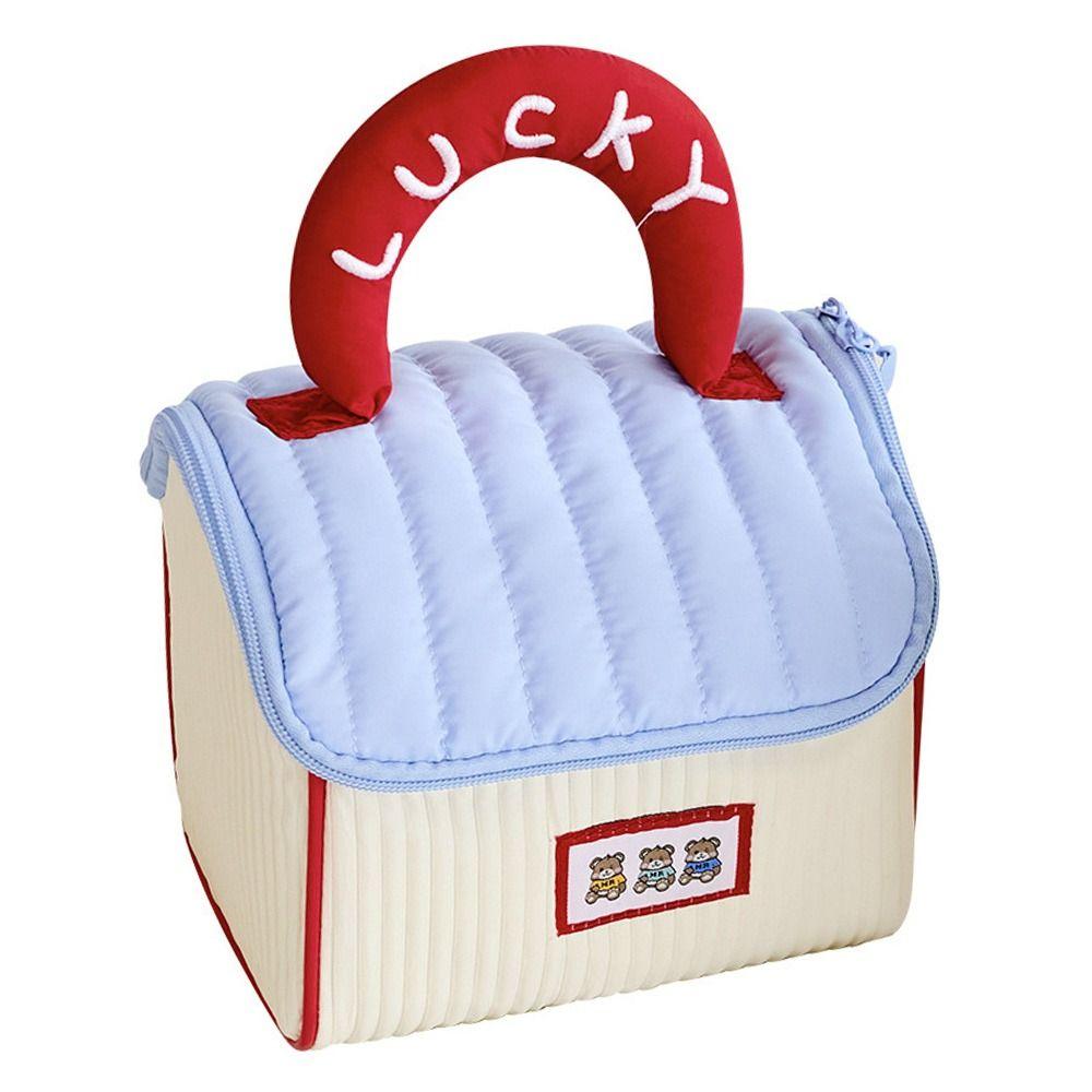 High Aesthetic Value Cartoon House Makeup Bag Large Capacity Soft Toilet Bag Lightweight Portable Wash Bag Woman Use