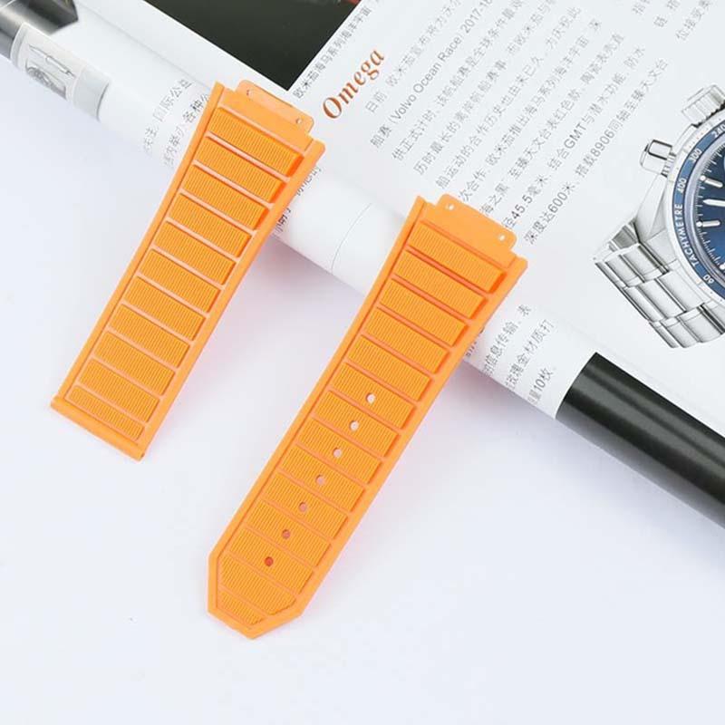 Men's Rubber Strap For HUBLOT Series Sports Strap 19mm*29mm Women's Silicone Rubber Strap Folding Buckle 24mm Watch Accessories