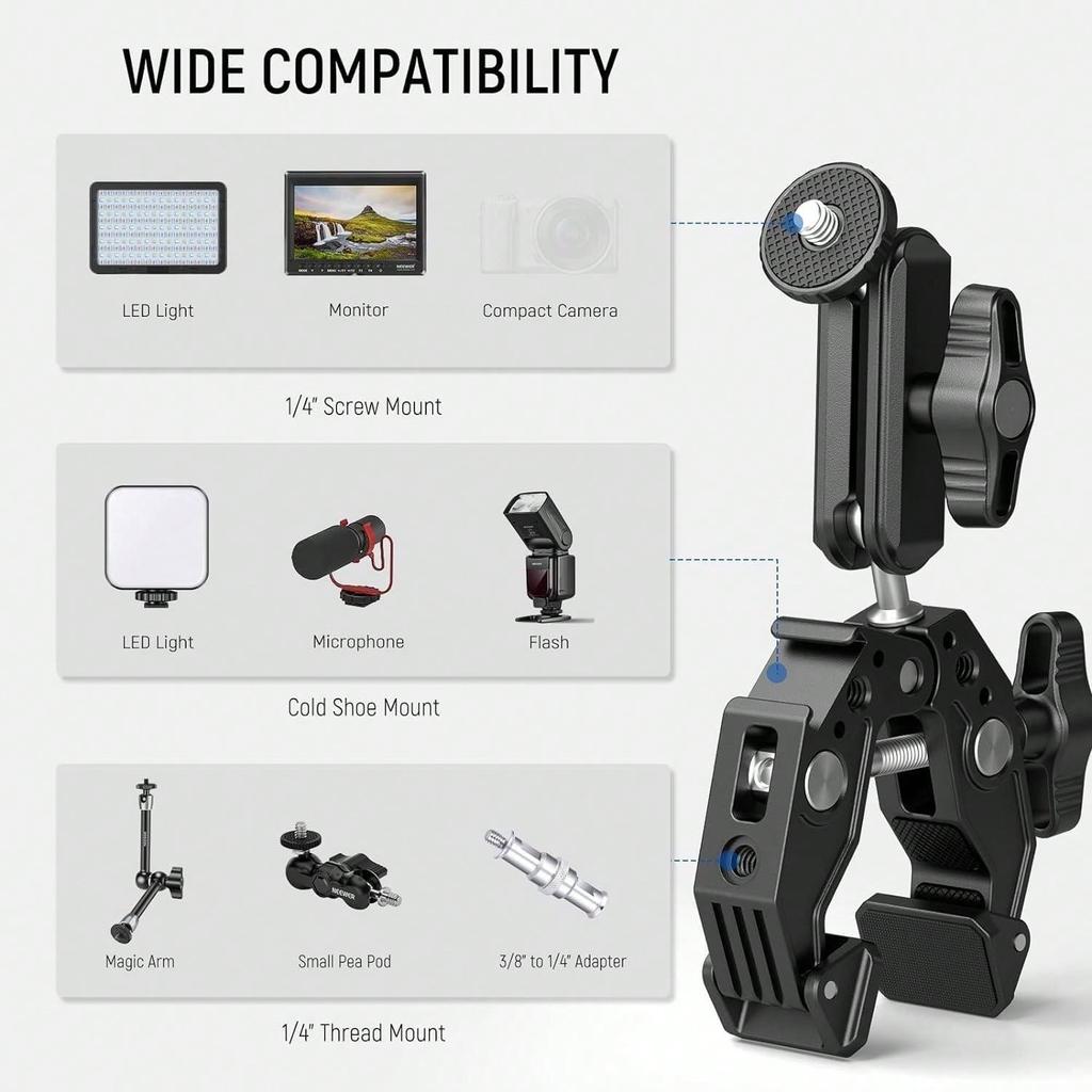 Multifunctional Crab Clamp Sports Camera Mobile Phone Photography Strong Pea Pod Metal Outdoor Expansion Universal Ptz Bracket