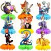 Zootopia 2 Fiesta de Cumpleaños Panal Judy Nick Tema Decoración de Escritorio Niños Dibujos Animados Adornos de Mesa Decoración Regalos para Baby Shower Suministros