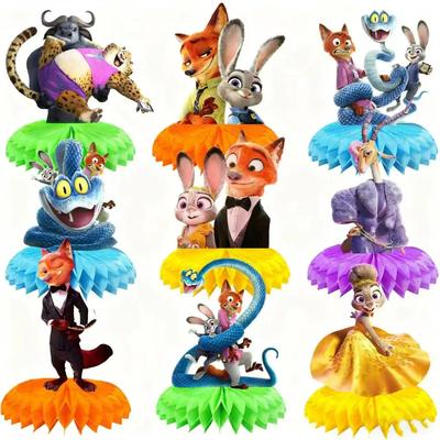 Zootopia 2 Geburtstagsparty Waben Judy Nick Thema Schreibtischdekoration Kinder Animation Tischdekorationen Dekoration Babyparty Geschenke Zubehör