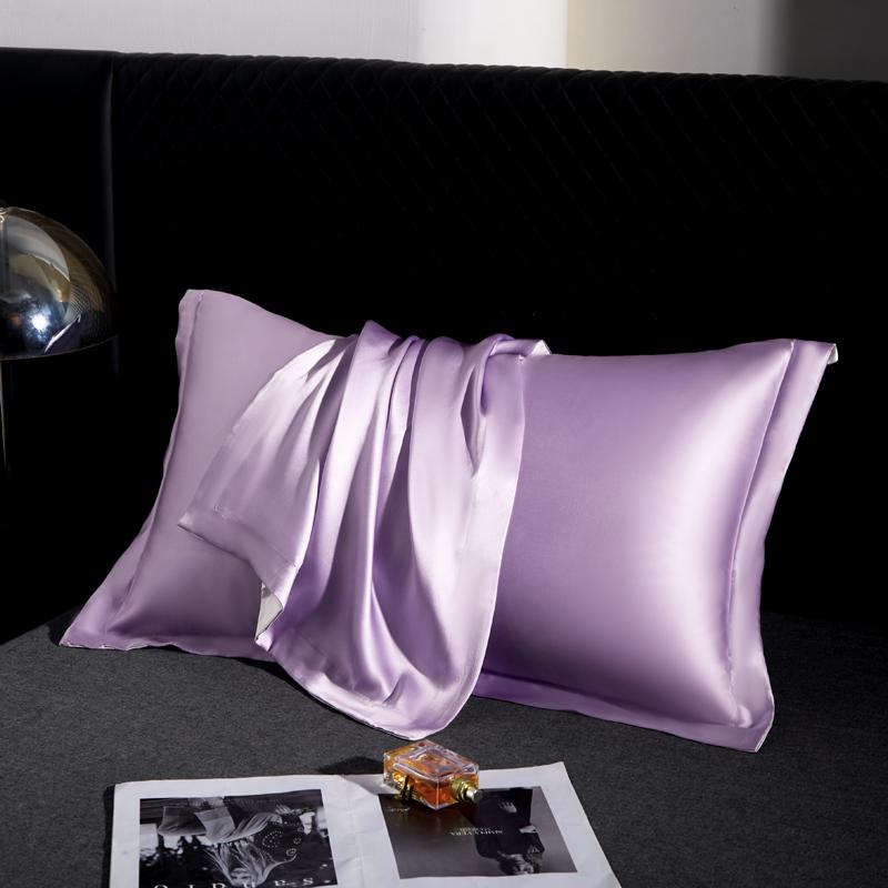 100% Maulbeerseide Kissenbezug Eine Seite 6A 25 Momme Seidenkissenbezug Einfarbig Haare Haut Schutz Breiter Rand Dekorativer Bezug