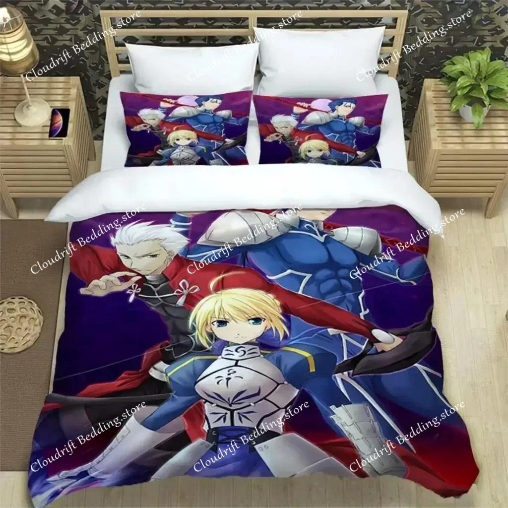 3D Print Fate Stay Night Three Piece Bedding Set Fashion Article Boys Adults for Beds Quilt Covers Pillowcases Gift Quilt Cover