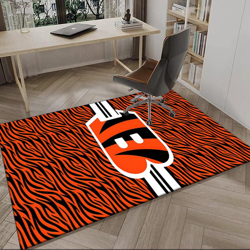Bengals Team Logo Artwork Carpet, Kitchen Rugs, Yoga Mat, Non-Slip Mats, Rug for Bathroom, Living Room bedroom, Camping Rugs Christmas Gift