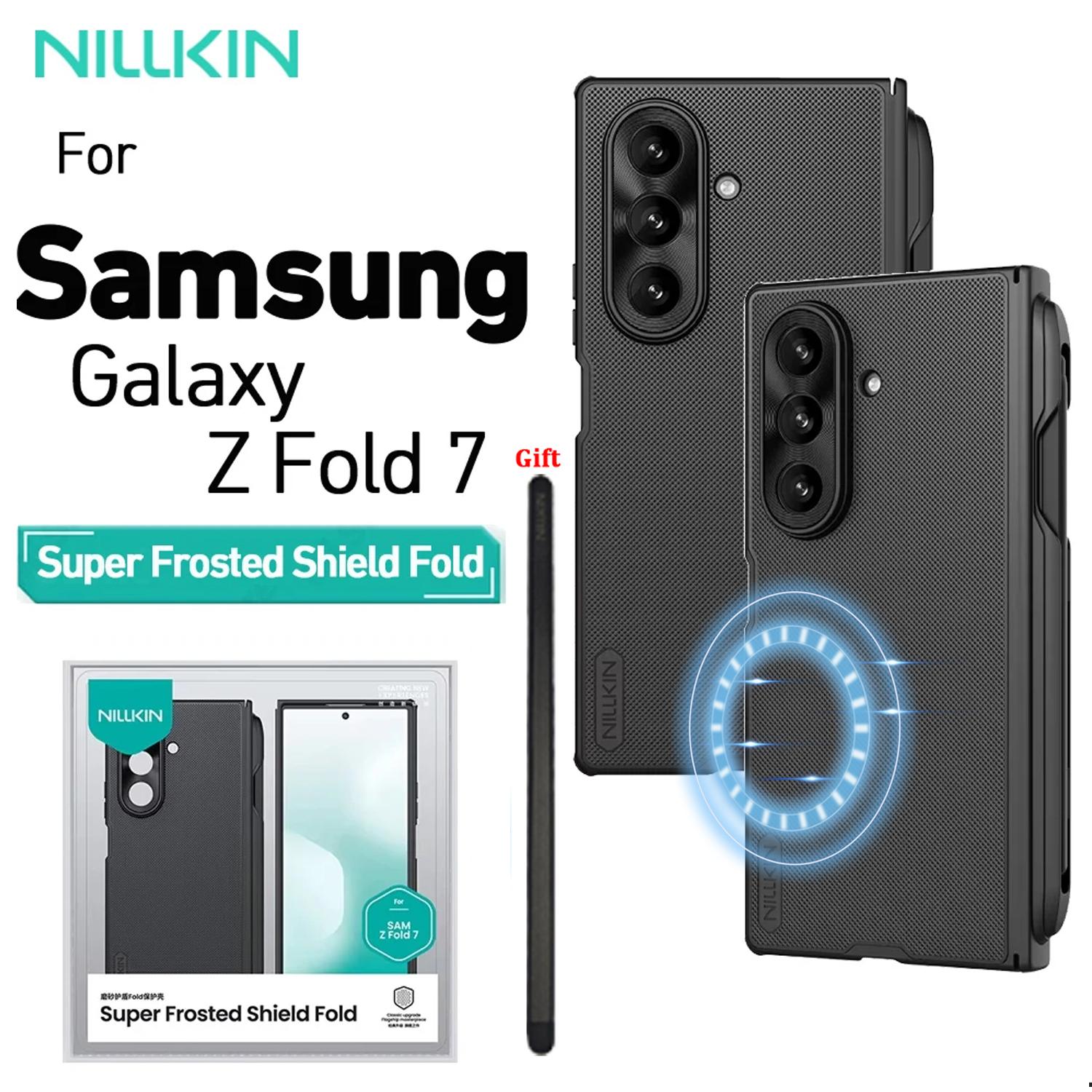 Custodia Nillkin per Samsung Galaxy Z Fold 7 con Aspirazione Magnetica SuperFrosted Protettiva con Supporto Rigido in PC Pieghevole con Staffa Copri O