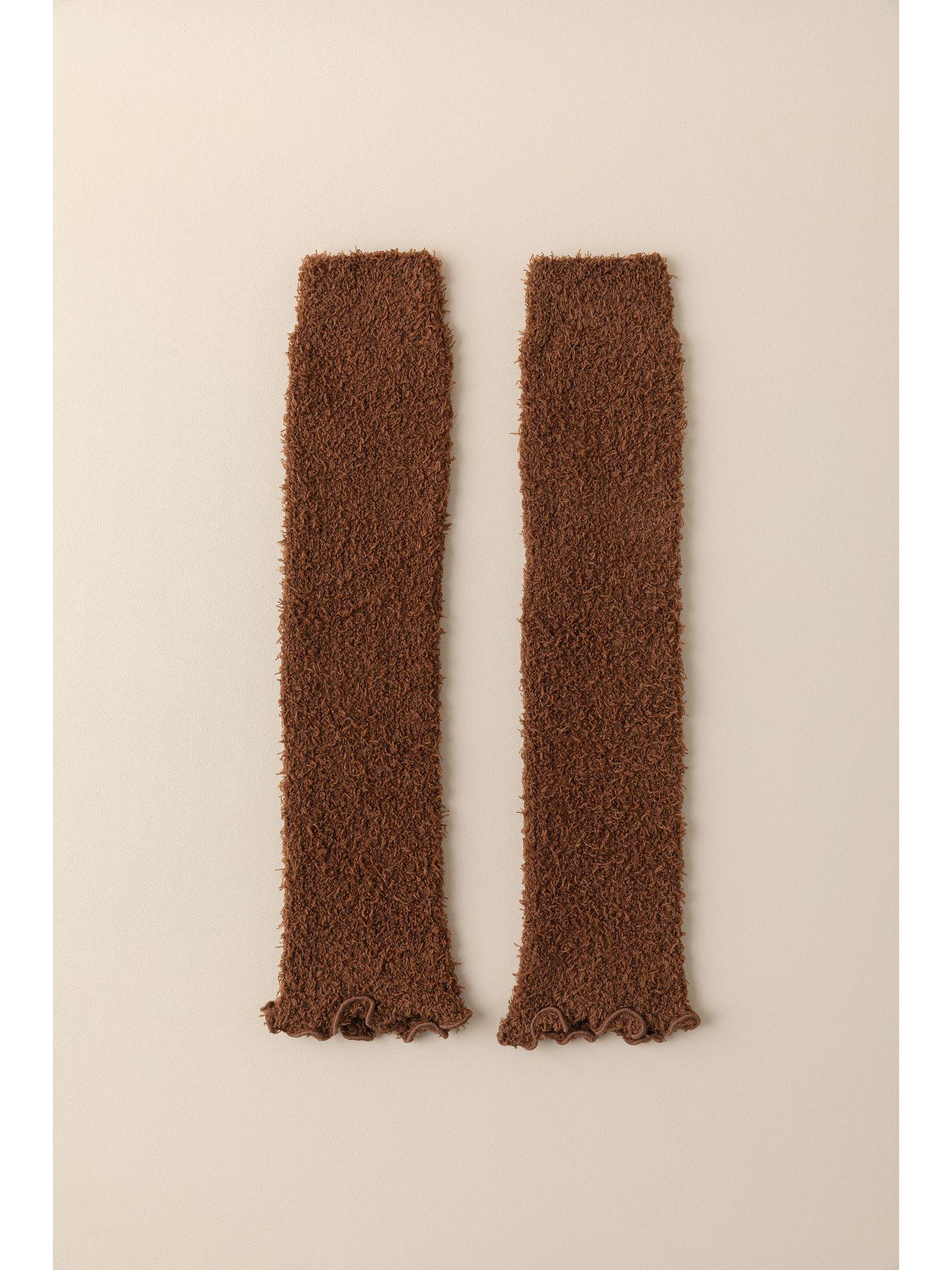 

Гетры из кораллового флиса: Женские Y2K Осенне-зимние наколенники, Утепленные длинные носки. One Size кофейный