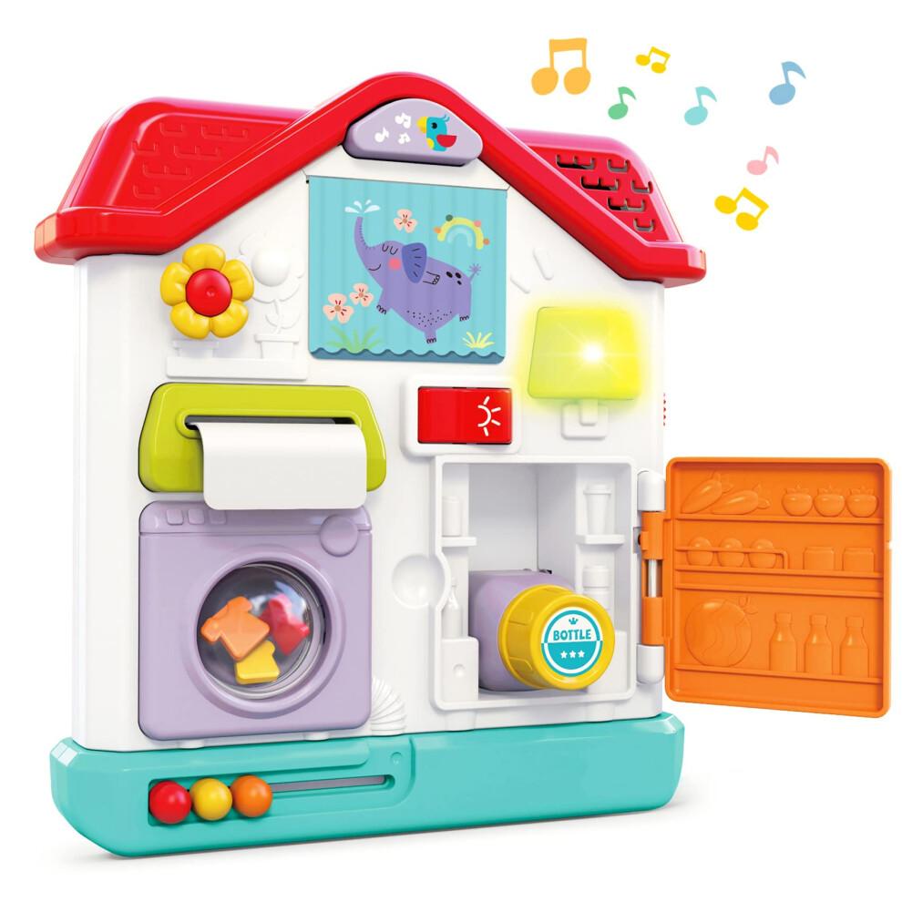 Baby Sensory Toys Montessori Activity House with Lights Music and Realistic Appliance Play for 1018M