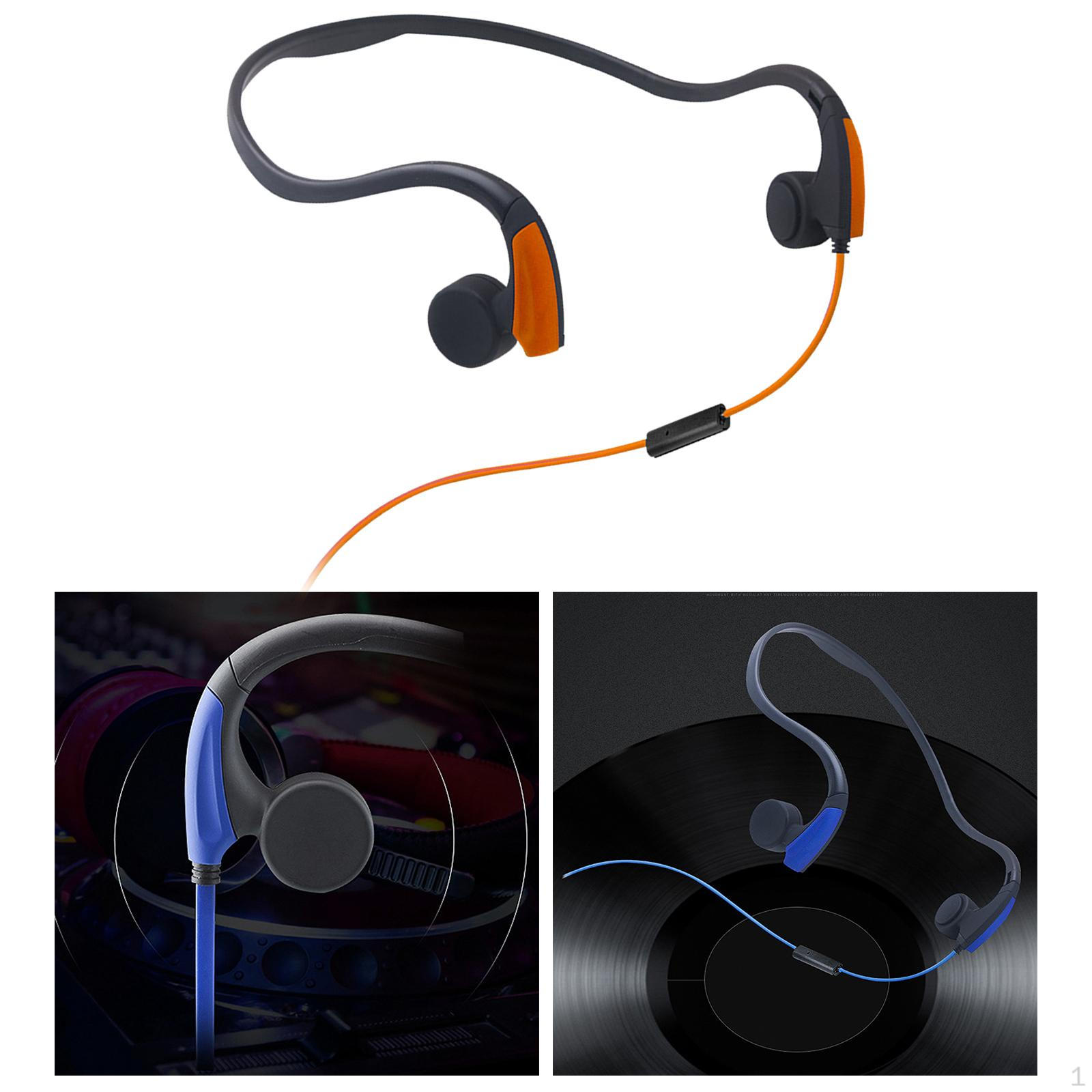 

Навушники з кістковою провідністю з мікрофоном на кабелі, ударостійкий бас, музичний плеєр, навушники для бігу Orange