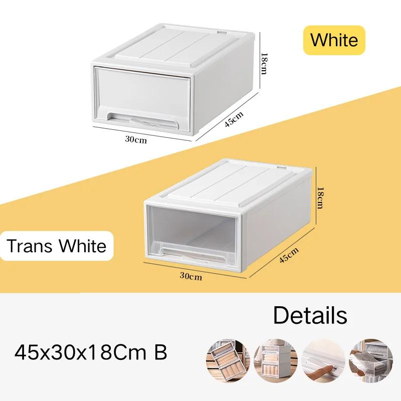 Для дома Kunststoff-Kleiderschrank Kleiderschublade Aufbewahrungsorganisator Transparent Groe Schuhgarage Stapelbare Boxen 16280₽