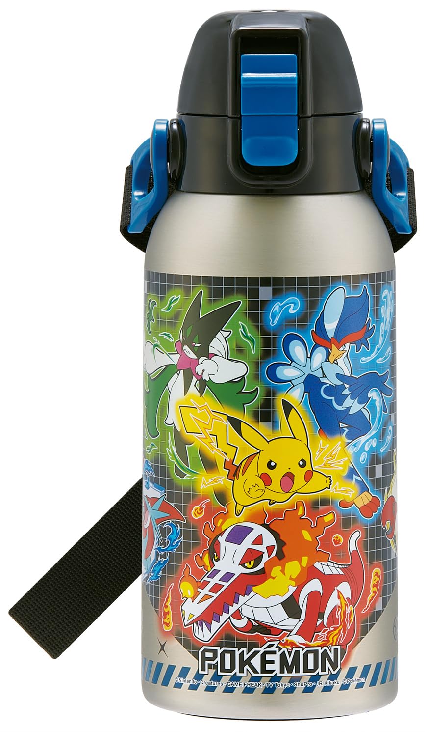 

Skater Stainless Steel Water Bottle for Direct Lightweight and Cooling Water Sports Water Kids, Drinking, 600ml, Child-Friendly, Pokemon, 25, Boys,