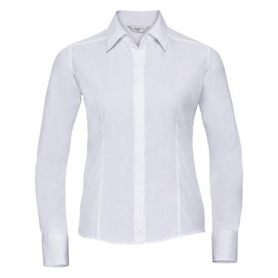 Russell Collection Ladies/Womens Long Sleeve Poly-Cotton Easy Care Fitted Poplin Shirt