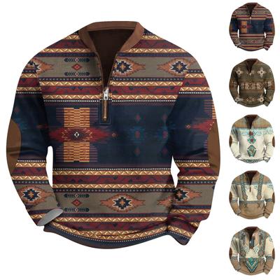 Retro Casual Gradienttryckt tröja för män