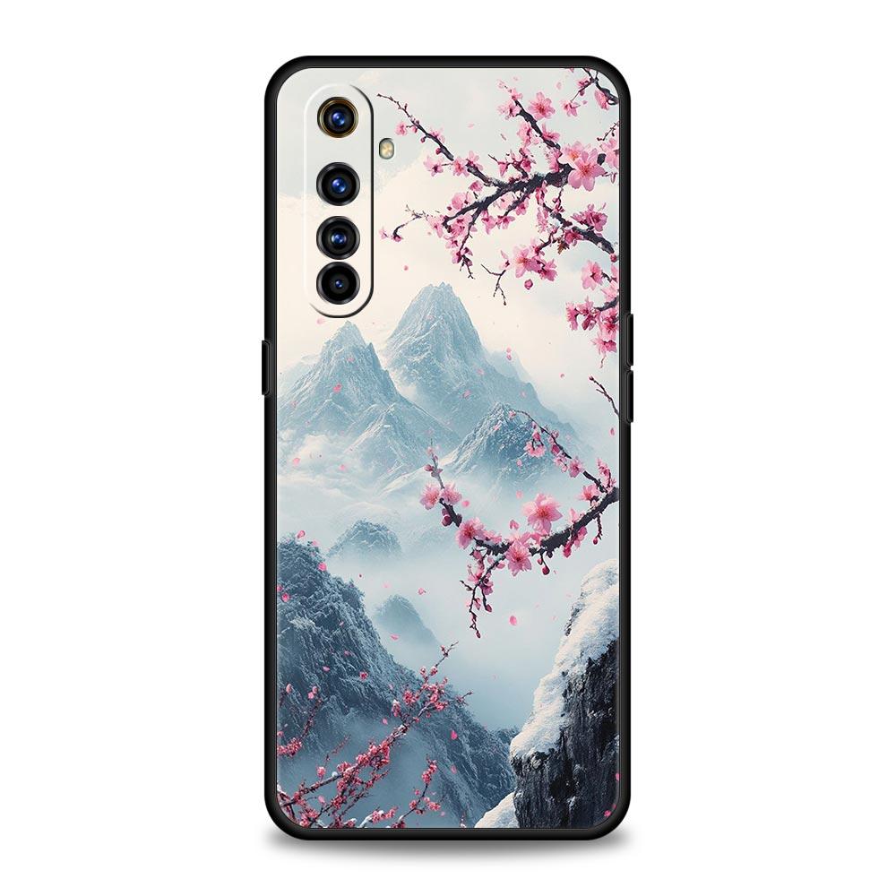 Pink Sunset Mountain Case For Realme C67 C63 C55 C53 C35 C25 C21 GT 2 3 5 6 10 11 12 13 Pro Plus 5G Soft TPU Phone Cover Fundas