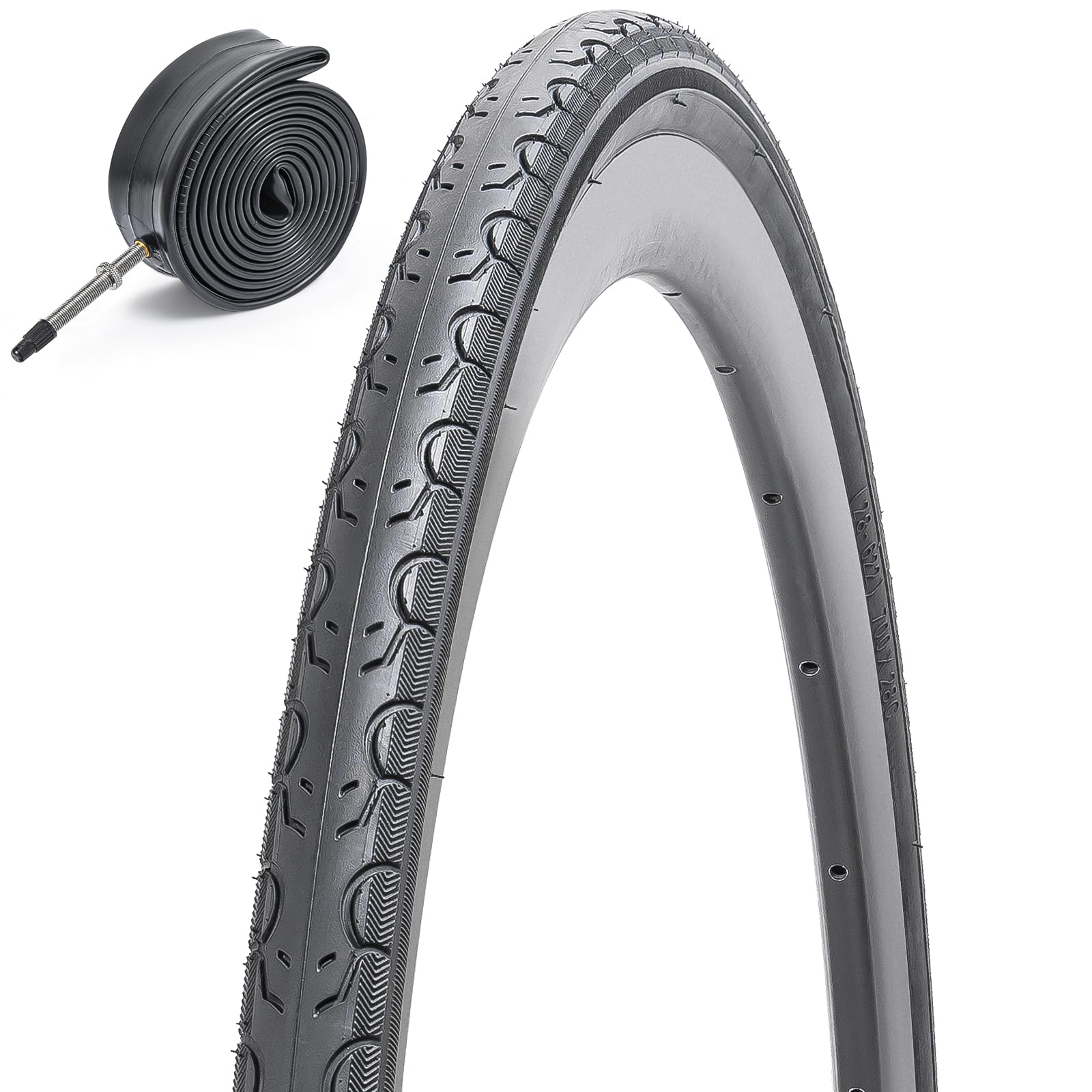 

FengCan 700x28c Tire, 28-622 Tire and Tube, 60mm Presta Valve, Fits 700mm Road Bikes, 28mm Section Width (BQ017)