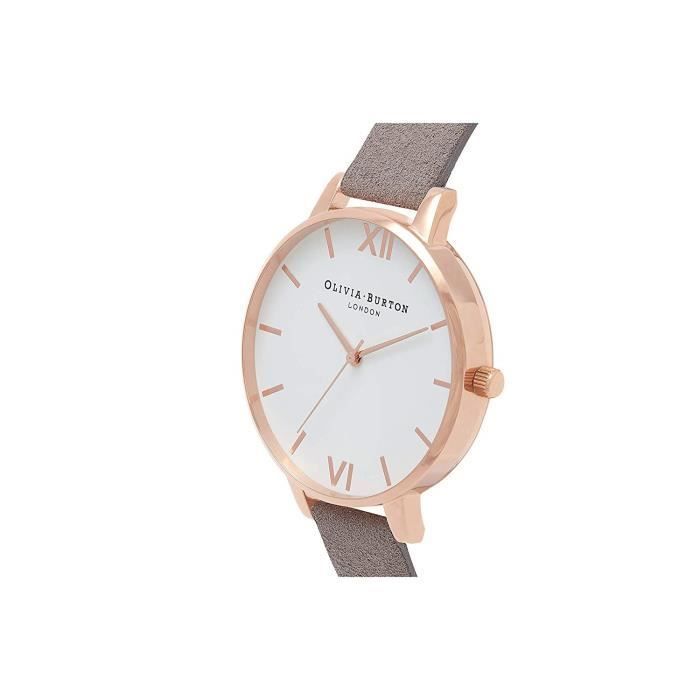 Montre Analogique - Olivia Burton - OB16VE09 - Cuir Recyclé - Boîtier Or Rose - 38 Mm
