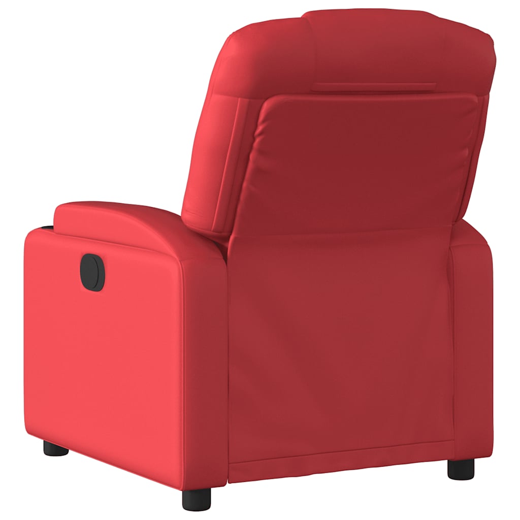Red Faux Leather Recliner Chair