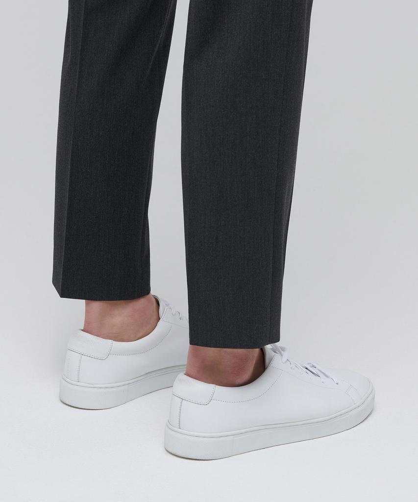 Musinsa Standard Lightweight Tapered Hidden Banding Crop Slacks [Charcoal Gray]
