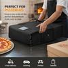 Pizza Transport Bag with Insulated Lining, Quick Close Top, and Front Label Window for Takeout Service, Catering, and Home Pickup Needs