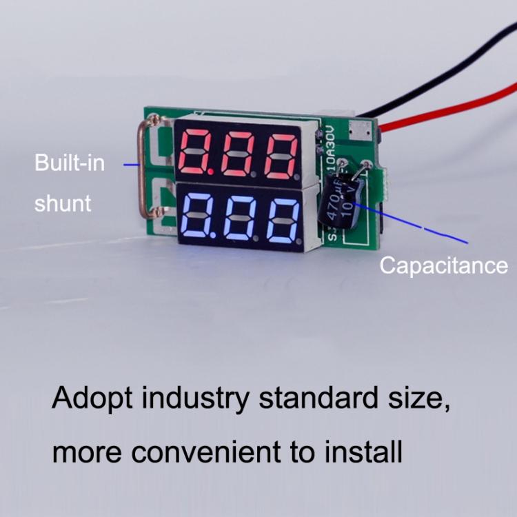 Dual-Display Voltage Current Meter Digital DC Voltage Meter, Specification: 50A (Red Blue)