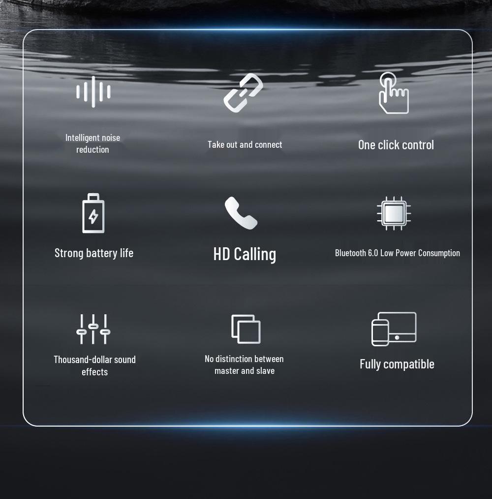 TWS Wireless Bluetooth Earphones with Smart Noise Cancelling and HiFi HD Sound Quality