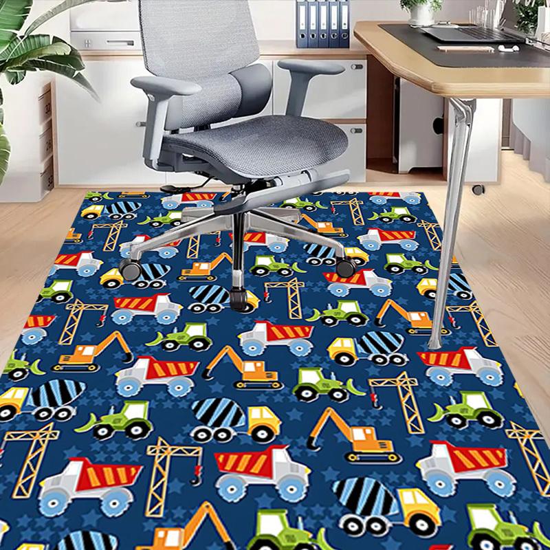 1PC Construction Vehicles Extra Large Non-Slip Floor Carpet, Office, Family, Bedroom, Studio - Large Area Rug Indoor Rugs, Vibrant Colors-W305