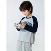 New Korean-Style Spring Tops for Older Children, Children's Clothing, Boys' Cartoon Dinosaur Long-Sleeve T-Shirt, Raglan Pure Cotton Base Shirt