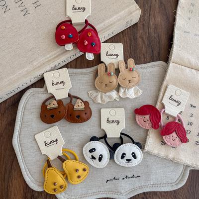 Children's Rabbit Mushroom Cartoon Hair Band Tie Rubber Band Ponytail Hair Rope Headwear Girls Kids Hair Accessories