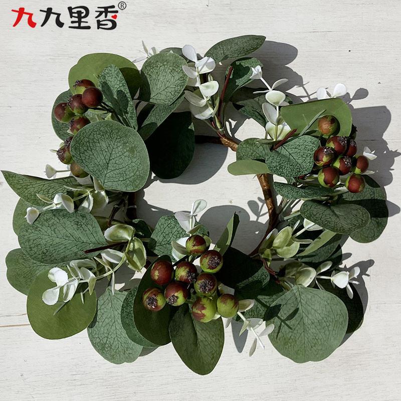 American Spring Simulation Wreath Candle Wreath Eucalyptus Wreath Eucalyptus Leaf Wreath Dining Table Money Leaf Wreath