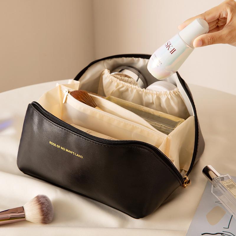 PU Leather Cloud Makeup Bag: Large Capacity Portable Travel Cosmetic Case