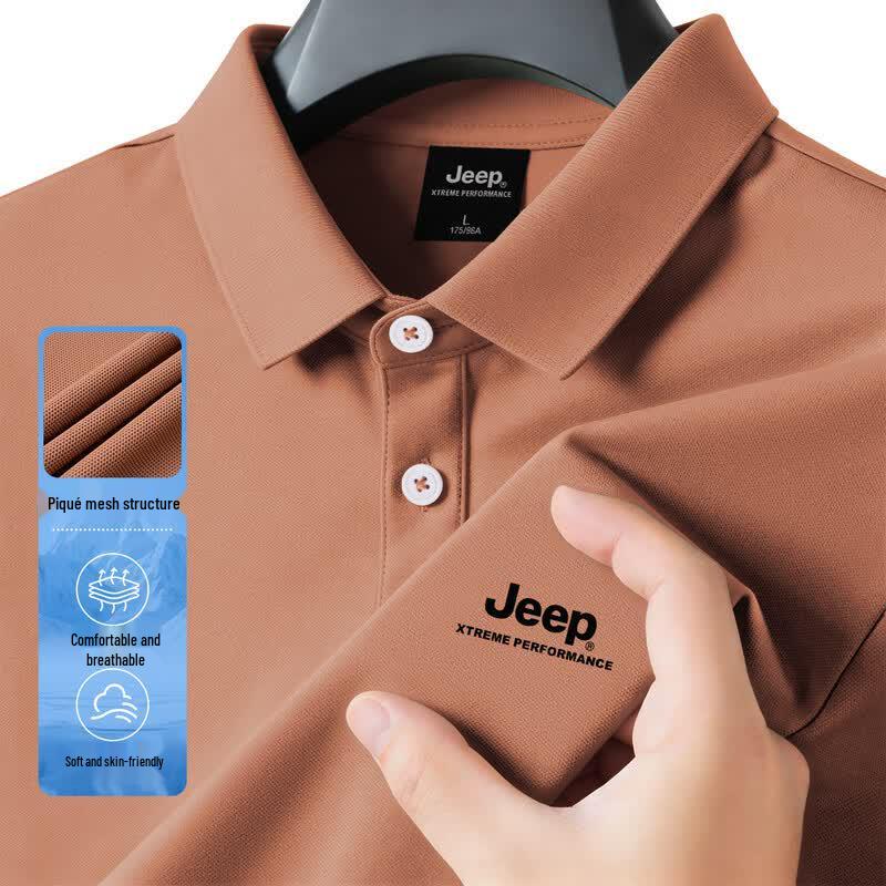 JEEP Men s Outdoor Short Sleeve Polo Shirt M кирпич красный